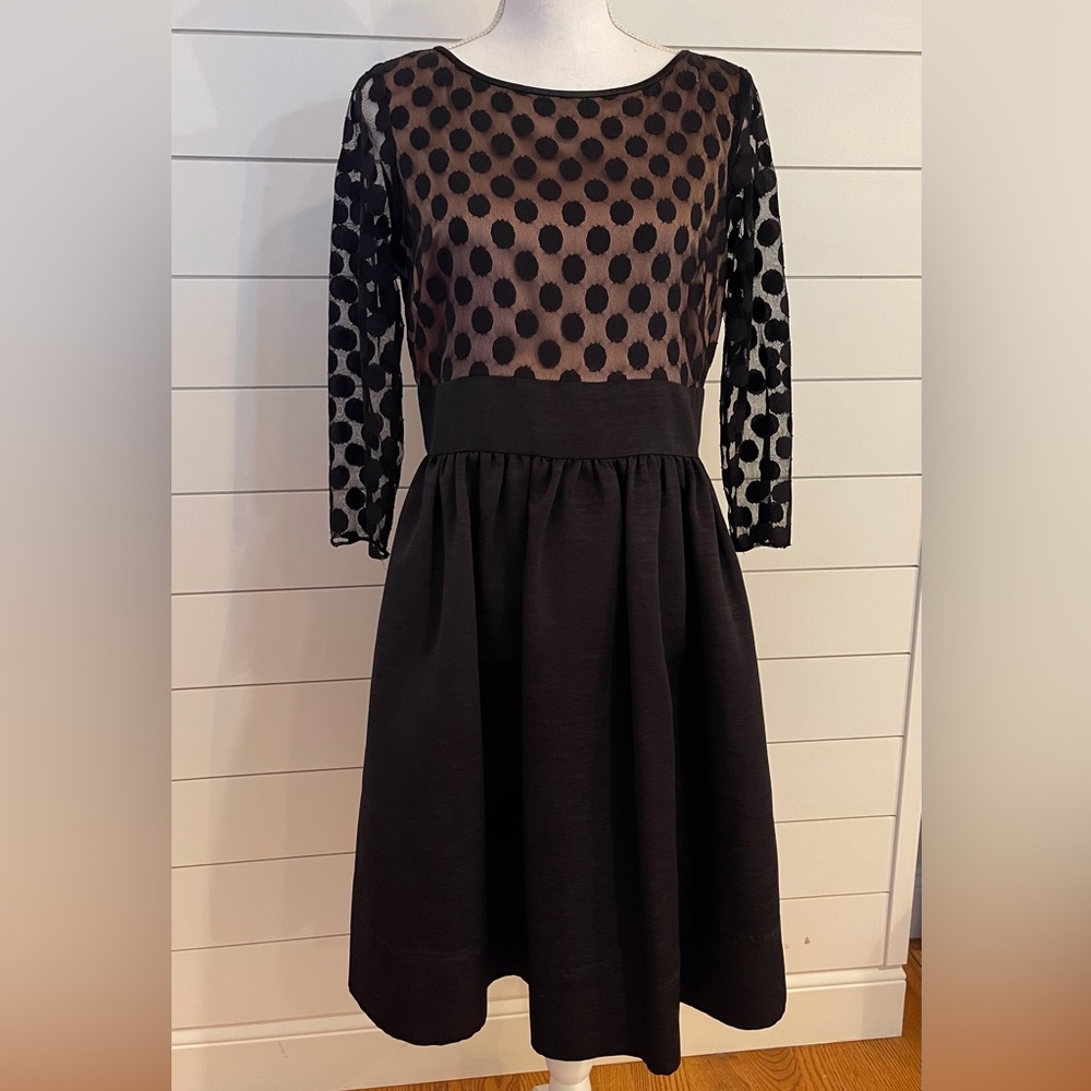 Eliza J. Black polka dot cocktail dress